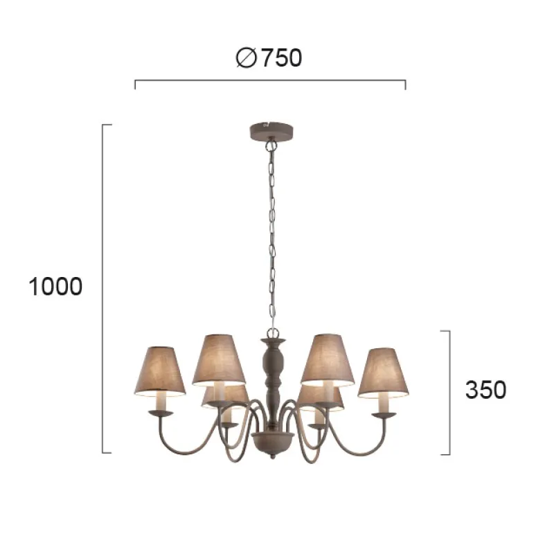 Candelabru FATIMA 4163600 Viokef E14, Gri, Grecia