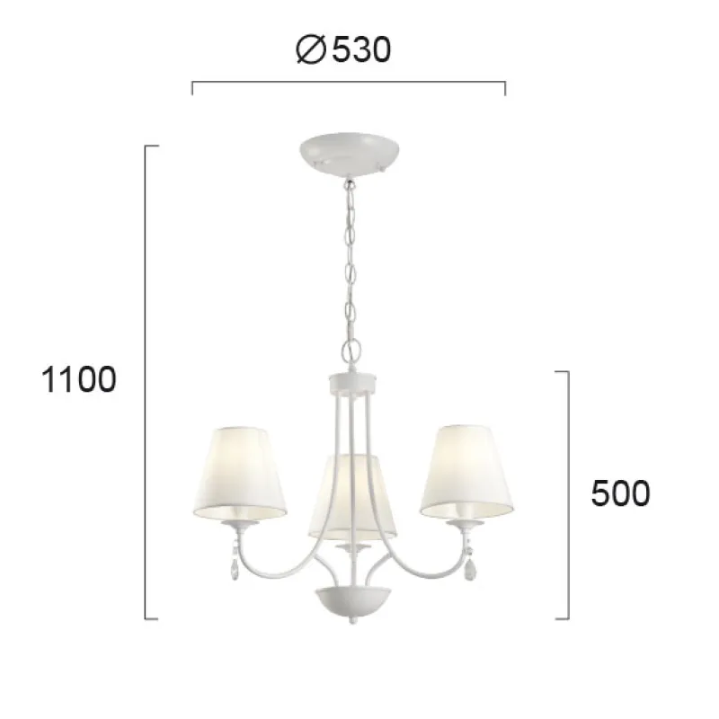 Candelabru PATRICIA 4164100 Viokef E14, Alb, Grecia