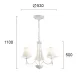Candelabru PATRICIA 4164100 Viokef E14, Alb, Grecia