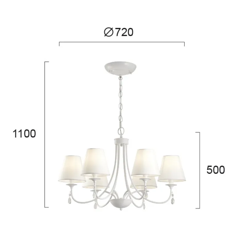 Candelabru PATRICIA 4164200 Viokef E14, Alb, Grecia