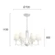 Candelabru PATRICIA 4164200 Viokef E14, Alb, Grecia
