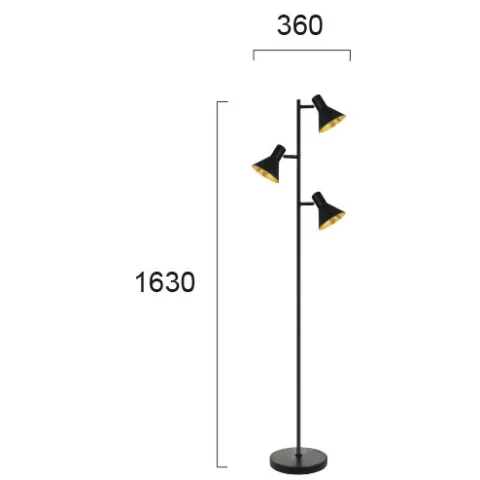 Lampadar HARVEY 4167400 Viokef E14, Negru, Grecia
