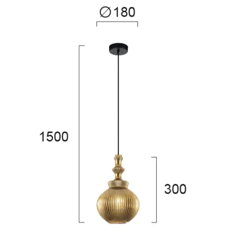 Pendul JAKARTA 4169500 Viokef E27, Auriu, Grecia