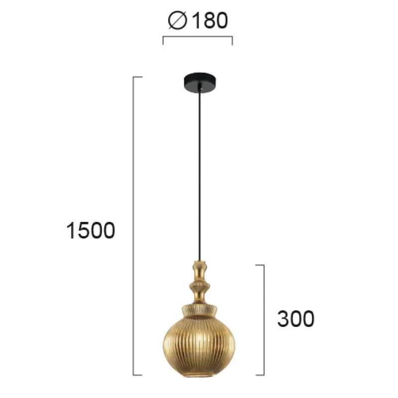 Pendul JAKARTA 4169500 Viokef E27, Auriu, Grecia