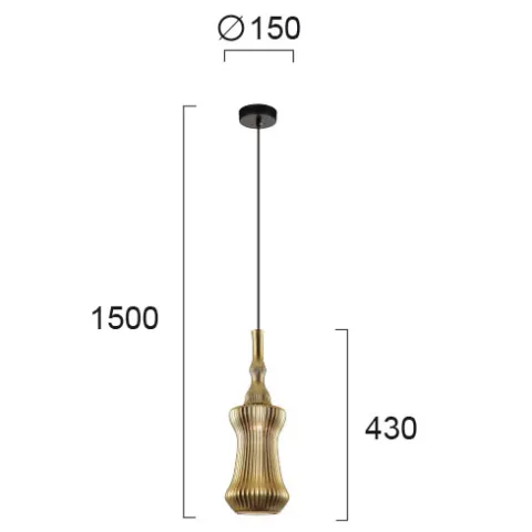 Pendul JAKARTA 4169600 Viokef E27, Auriu, Grecia