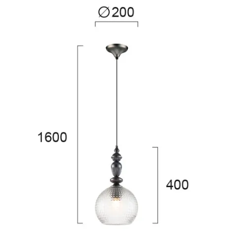Pendul TALISA 4169700 Viokef E27, Negru, Grecia