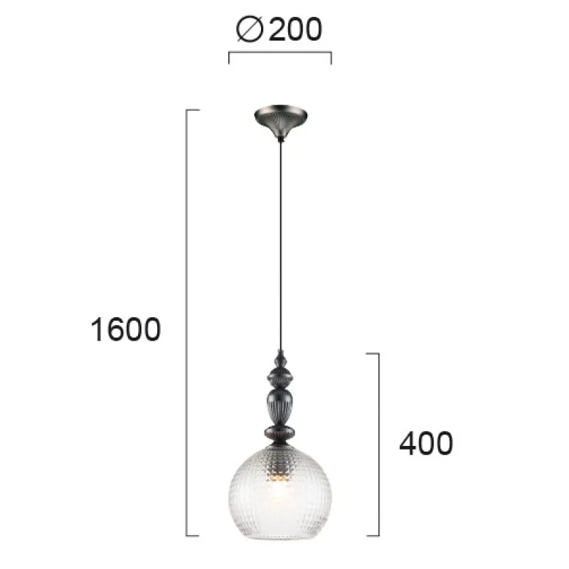 Pendul TALISA 4169700 Viokef E27, Negru, Grecia