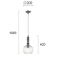 Pendul TALISA 4169700 Viokef E27, Negru, Grecia