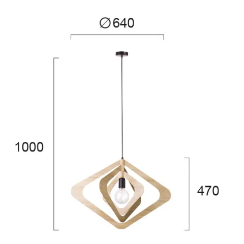 Pendul ROXIE 4184300 Viokef E27, Oak, Grecia