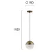 Pendul VIOLLA 4190200 Viokef E27, Alb, Grecia