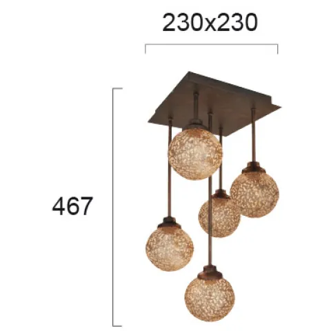 Suspensie SISSY 4192600 Viokef G9, Auriu, Grecia
