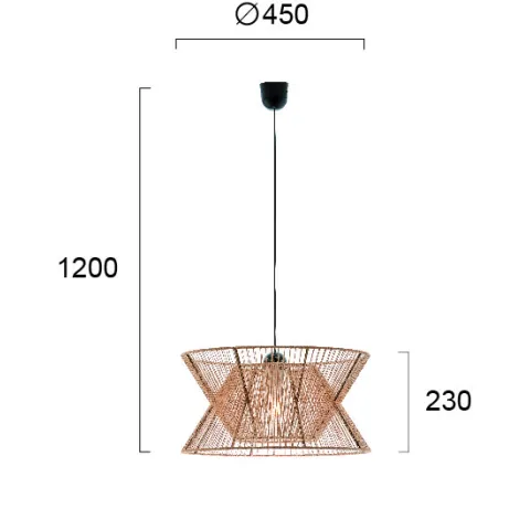Pendul ARGELA 4203701 Viokef E27, Natural, Grecia