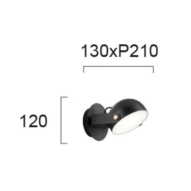 Aplica HEMI 4205801 Viokef LED, Negru, Grecia