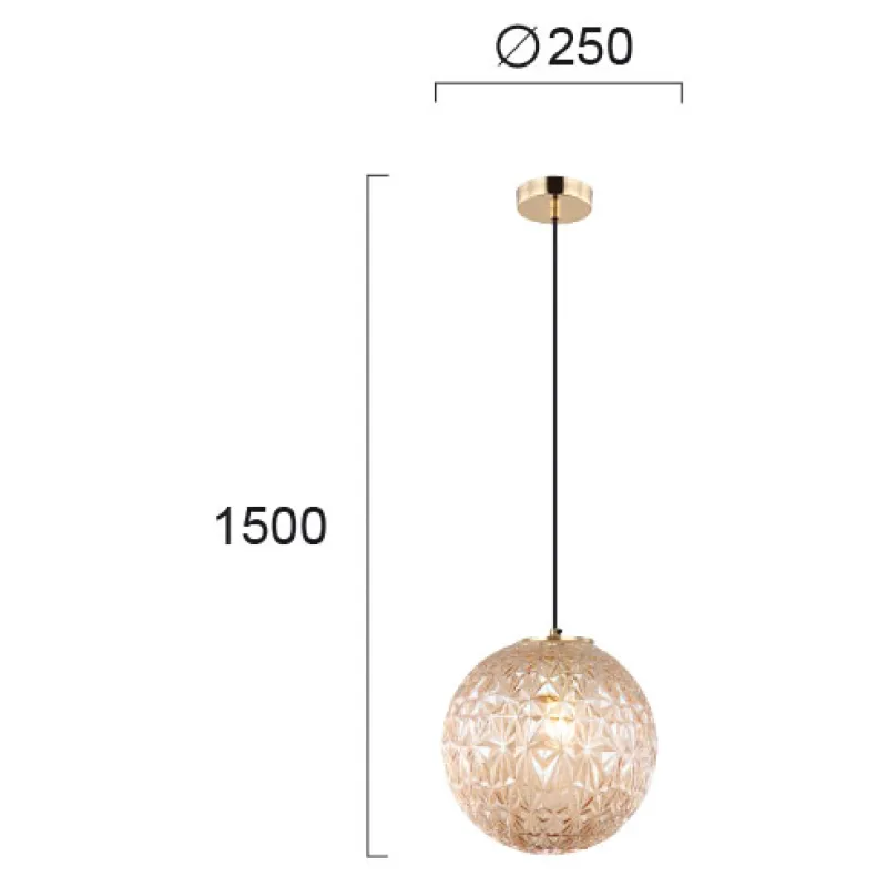 Pendul ASPA 4206101 Viokef E27, Amber, Grecia