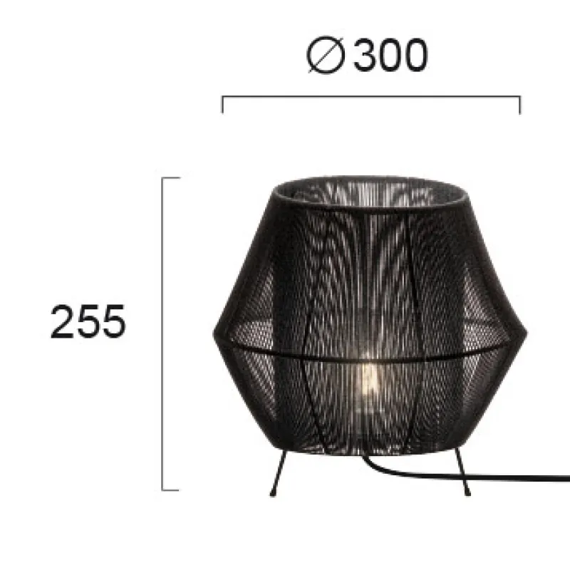 Veioza ZAIRA 4214201 Viokef E27, Negru, Grecia