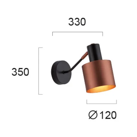 Aplica DEXTER 4216000 Viokef E27, Negru, Grecia