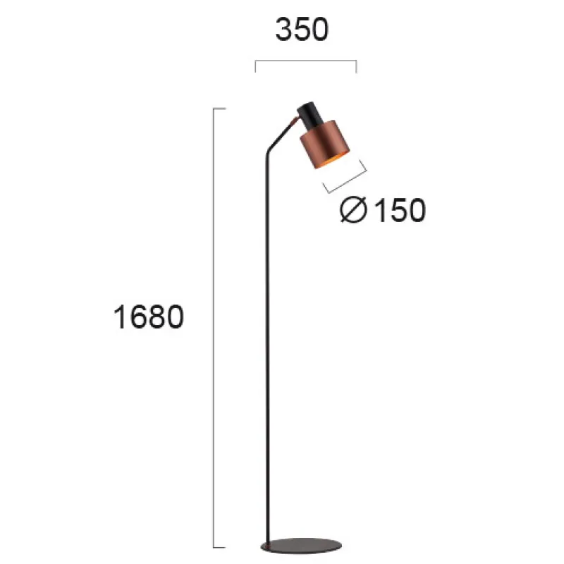 Lampadar DEXTER 4216100 Viokef E27, Negru, Grecia