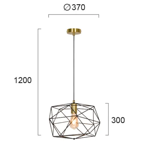 Pendul KOMODO 4217800 Viokef E27, Negru, Grecia