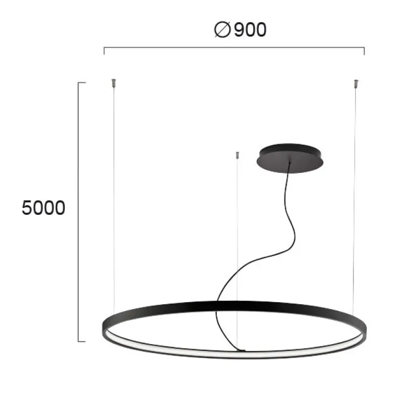 Suspensie VERDI 4224301 Viokef LED, Negru, Grecia