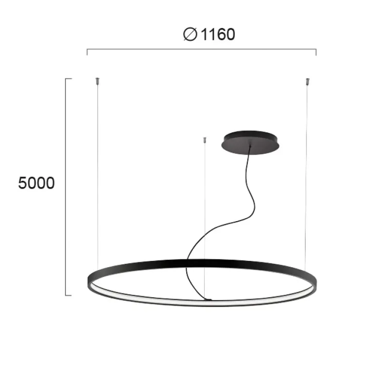 Suspensie VERDI 4224400 Viokef LED, Negru, Grecia