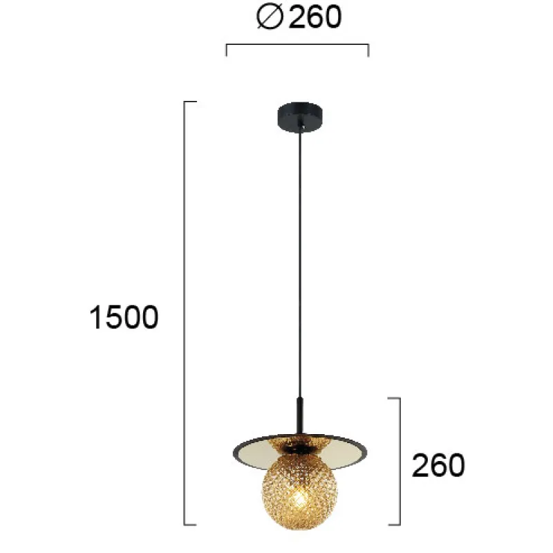 Pendul CAIRO 4225501 Viokef E27, Amber, Grecia