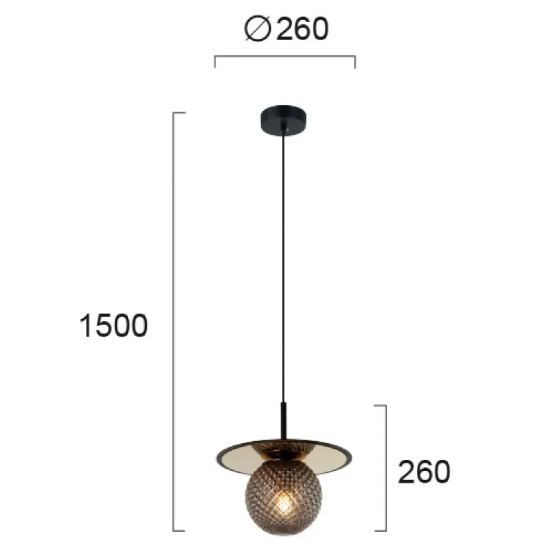 Pendul CAIRO 4225502 Viokef E27, Fumuriu, Grecia