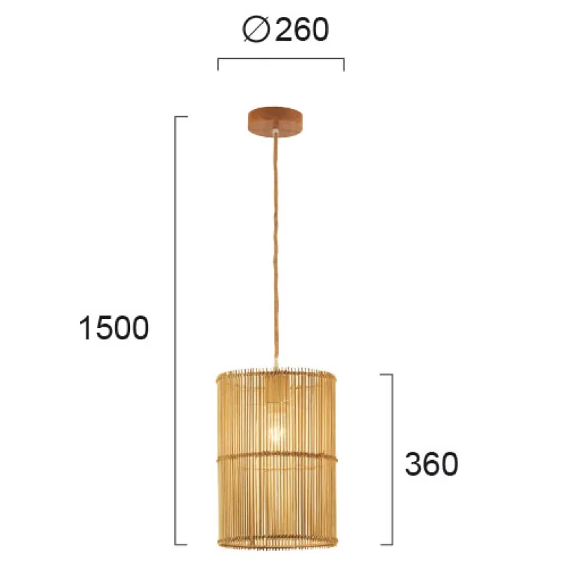 Pendul LETA 4228100 Viokef E27, Natural, Grecia