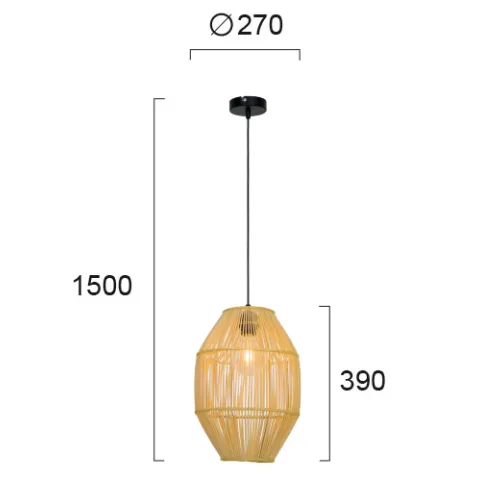 Pendul ANTEO 4228400 Viokef E27, Natural, Grecia