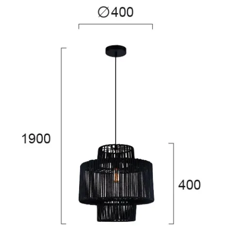 Pendul KENYA 4231700 Viokef E27, Negru, Grecia