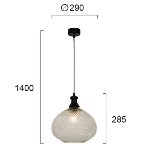Pendul ANETTE 4233400 Viokef E27, Transparent, Grecia