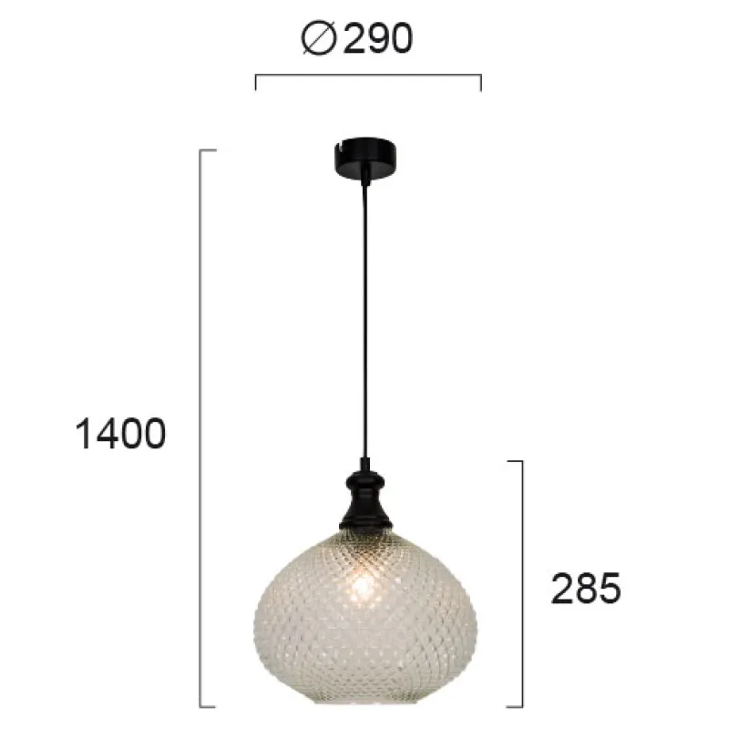 Pendul ANETTE 4233400 Viokef E27, Transparent, Grecia