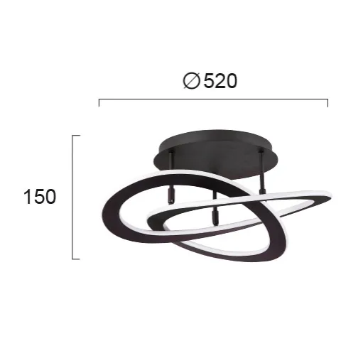 Lustra Plafon CHARLIE 4235700 Viokef LED, Negru, Grecia