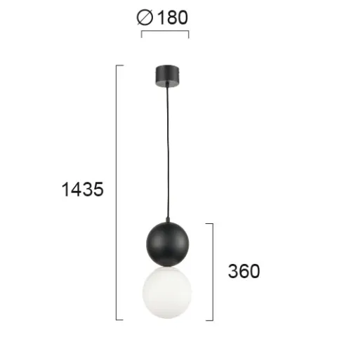 Pendul STONE 4236800 Viokef E27, Negru, Grecia
