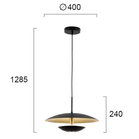 Pendul MONICA 4242200 Viokef LED, Negru, Grecia