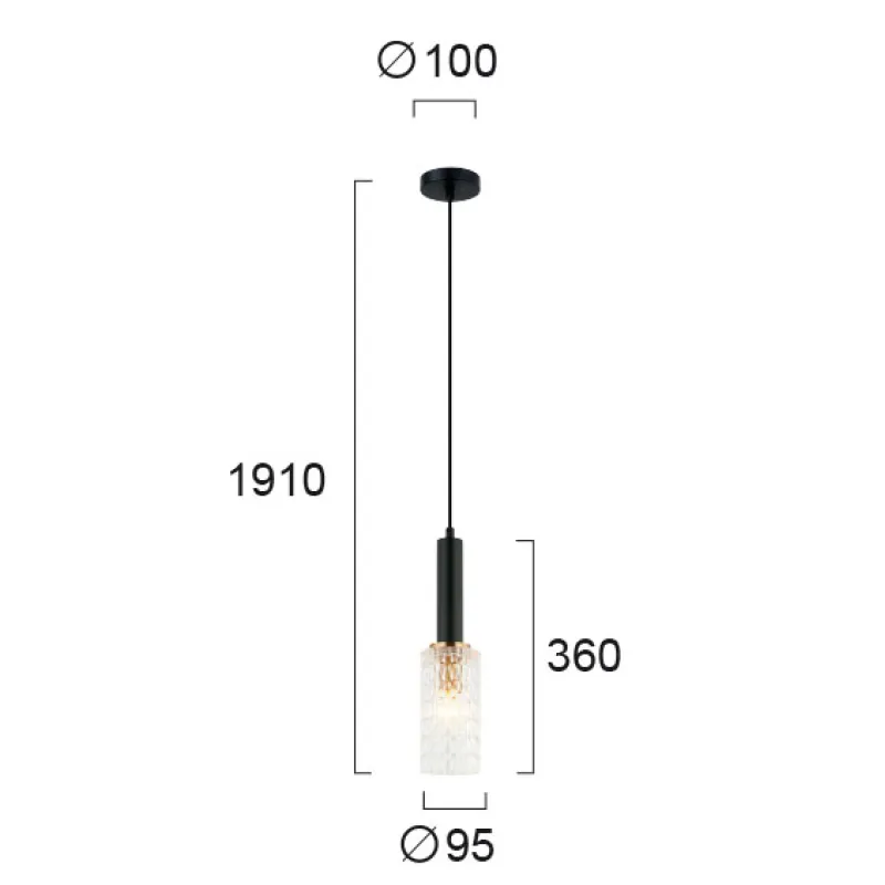 Pendul LIRA 4246200 Viokef E14, Negru, Grecia