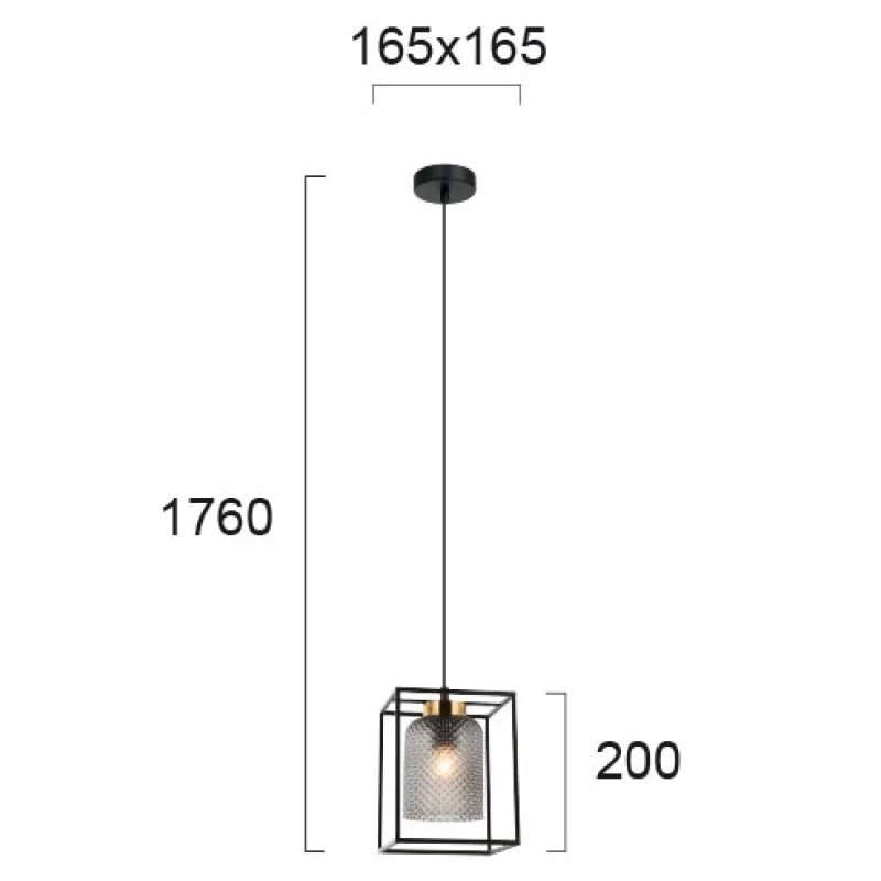 Pendul ZAC 4246800 Viokef E27, Negru, Grecia