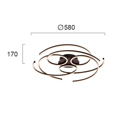 Lustra Plafon SOFI 4251000 Viokef LED, Negru, Grecia