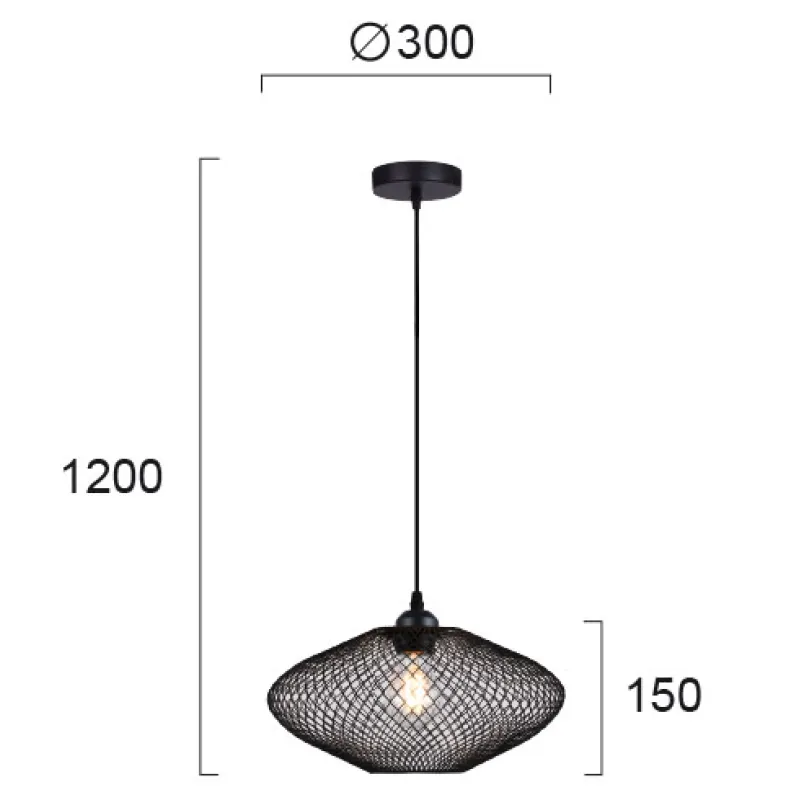 Pendul ELECTRA 4251500 Viokef E27, Negru, Grecia