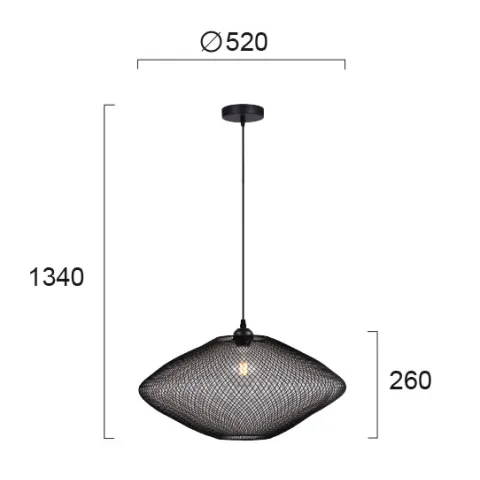 Pendul ELECTRA 4251600 Viokef E27, Negru, Grecia