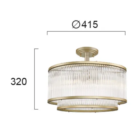 Lustra Plafon KAROLINA 4258800 Viokef E14, Auriu, Grecia