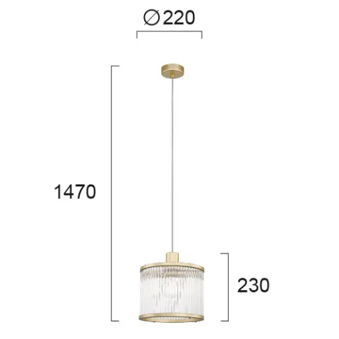 Pendul KAROLINA 4258900 Viokef E27, Auriu, Grecia