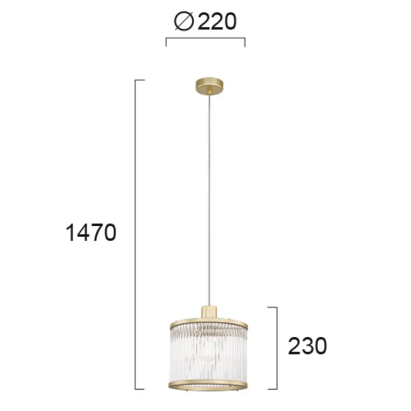 Pendul KAROLINA 4258900 Viokef E27, Auriu, Grecia