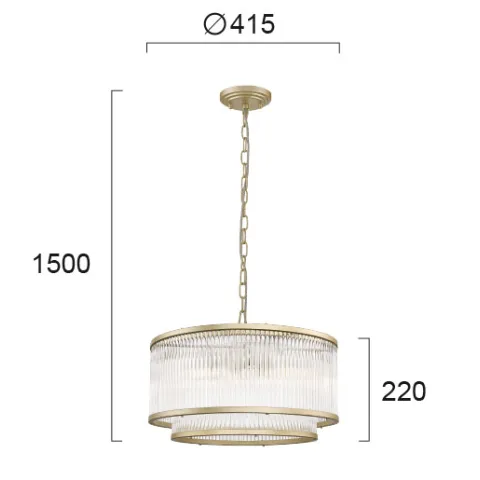 Pendul KAROLINA 4259000 Viokef E14, Auriu, Grecia