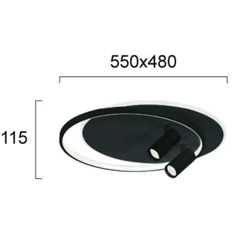 Plafoniera SMART 4265500 Viokef LED, Negru, Grecia