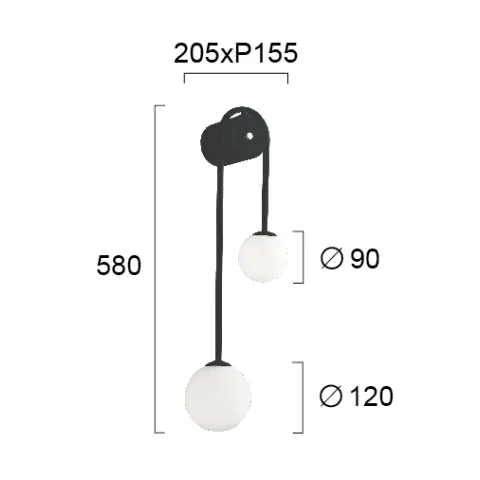 Aplica POLINA 4266300 Viokef G9, Opal, Grecia