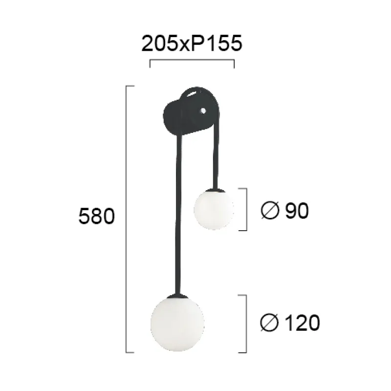 Aplica POLINA 4266300 Viokef G9, Opal, Grecia