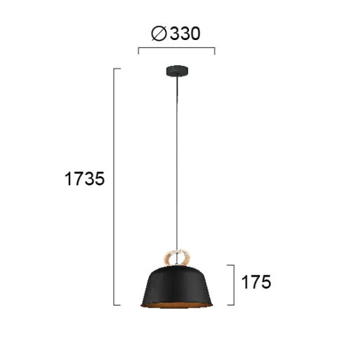 Pendul CLIP 4266801 Viokef E27, Negru, Grecia