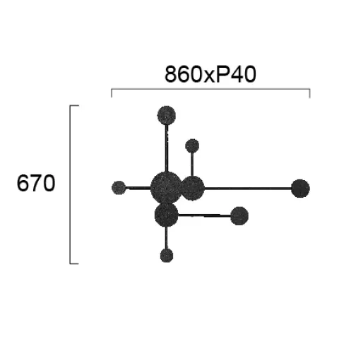 Aplica MOSAIC 4267100 Viokef LED, Negru, Grecia