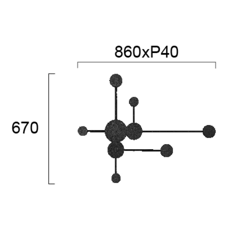 Aplica MOSAIC 4267100 Viokef LED, Negru, Grecia