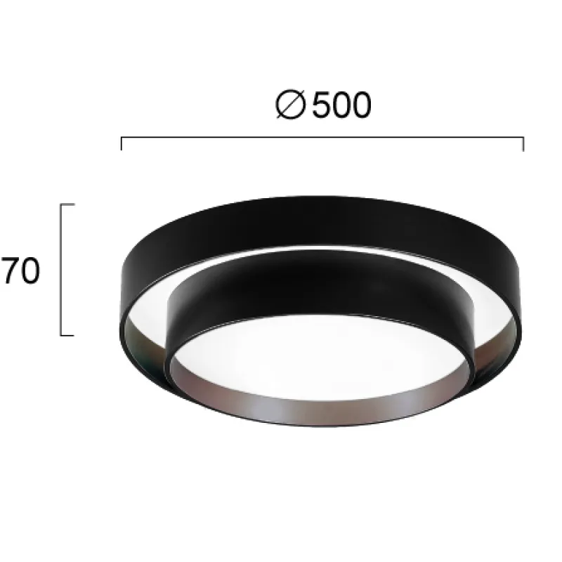 Plafoniera GRANT 4271200 Viokef LED, Negru, Grecia